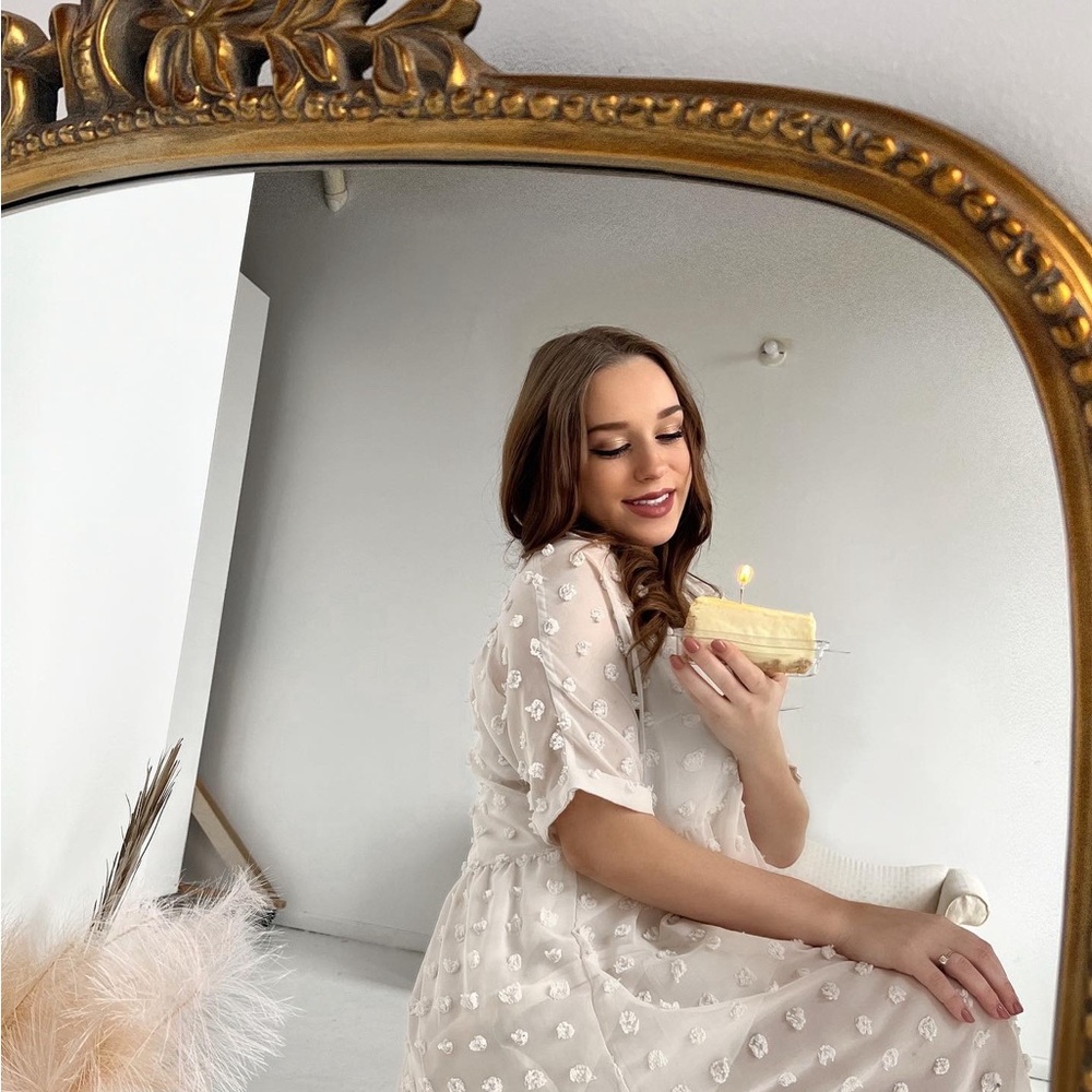 SHEIN Cream Satin Fabric